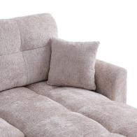 Γωνιακός αναστρέψιμος καναπές κρεβάτι Comfie pakoworld με αποθηκευτικό χώρο μπεζ ύφασμα 267x159x97εκ