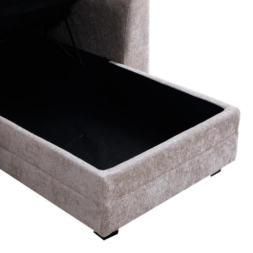 Γωνιακός αναστρέψιμος καναπές κρεβάτι Comfie pakoworld με αποθηκευτικό χώρο μπεζ ύφασμα 267x159x97εκ