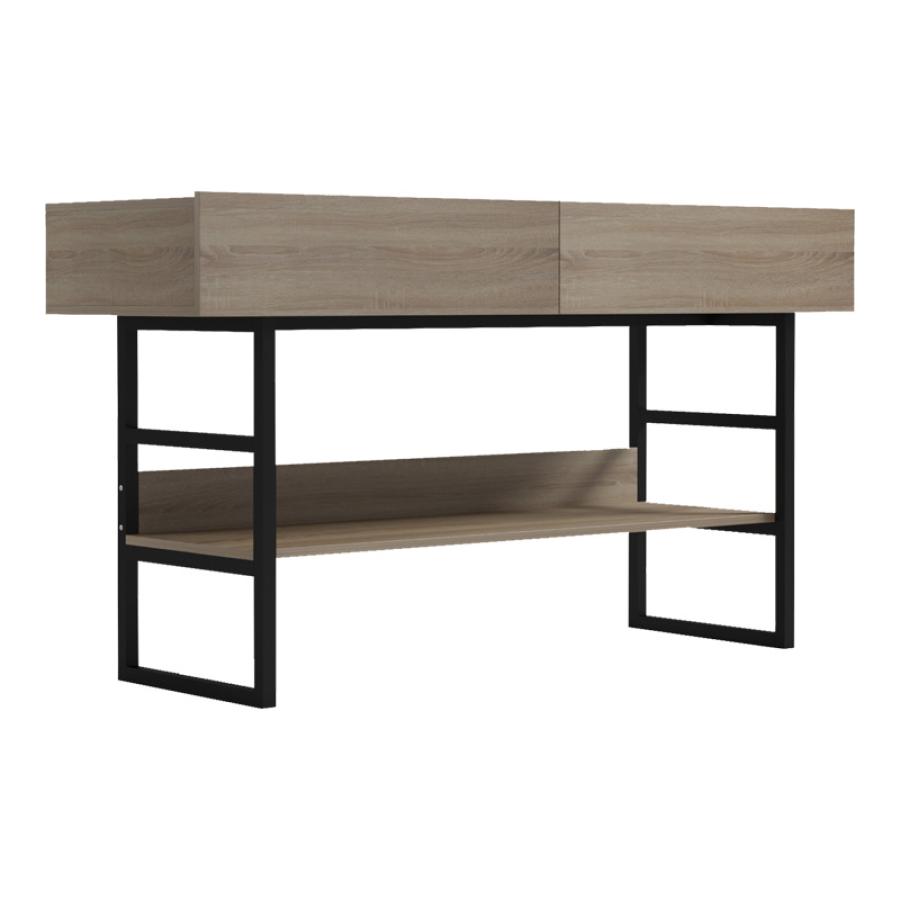 Κονσόλα Vien pakoworld σε sonoma-μαύρη απόχρωση 139x43x75.5εκ Κονσόλα Vien pakoworld σε sonoma-μαύρη απόχρωση 139x43x75.5εκ