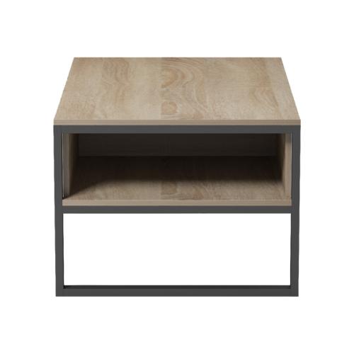 Τραπέζι σαλονιού Bendon pakoworld σε sonoma-μαύρη απόχρωση 100x60x44.5εκ