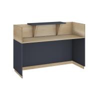 Γραφείο reception Lotus pakoworld σε χρώμα φυσικό - ανθρακί 140x70x110εκ