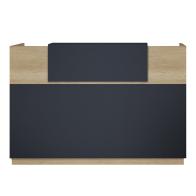 Γραφείο reception Lotus pakoworld σε χρώμα φυσικό - ανθρακί 200x70x110εκ