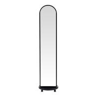 Καθρέπτης τροχήλατος Espero pakoworld mdf με ράφια σε μαύρη απόχρωση Φ34x170εκ