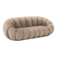 Καναπές Embrace pakoworld βελούδο σε μπεζ  απόχρωση 180x105x65εκ
