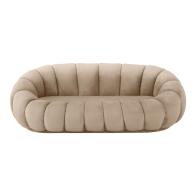 Καναπές Embrace pakoworld βελούδο σε μπεζ  απόχρωση 180x105x65εκ