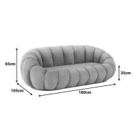 Καναπές Embrace pakoworld βελούδο σε μπεζ  απόχρωση 180x105x65εκ