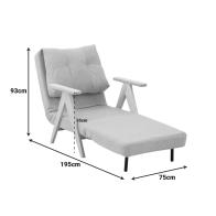 Πολυθρόνα-Κρεβάτι Restyl pakoworld rubberwood- μπουκλέ ύφασμα σε κρεμ απόχρωση 75x60x93εκ