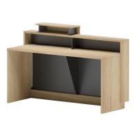 Γραφείο reception Lotus pakoworld σε φυσική-ανθρακί απόχρωση 160x60x105εκ