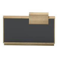 Γραφείο reception Lotus pakoworld σε φυσική-ανθρακί απόχρωση 160x60x105εκ