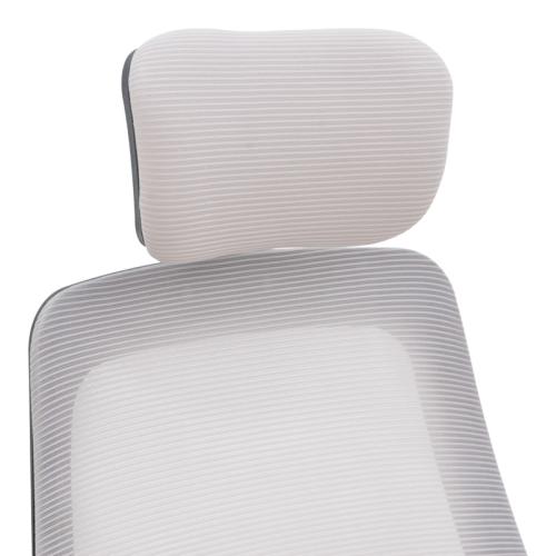 Καρέκλα γραφείου Peja pakoworld mesh ύφασμα γκρι-μπεζ με μαύρο σκελετό 58x60x107-117εκ