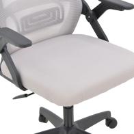 Καρέκλα γραφείου Peja pakoworld mesh ύφασμα γκρι-μπεζ με μαύρο σκελετό 58x60x107-117εκ