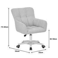 Καρέκλα γραφείου εργασίας Givole pakoworld σε λαδί μπουκλέ ύφασμα 55x55x75-84εκ