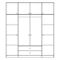Ντουλάπα τετράφυλλη με συρτάρια Royal pakoworld σε sonoma απόχρωση 200x58x230εκ