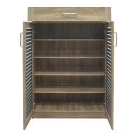 Παπουτσοθήκη-ντουλάπι Sante pakoworld 20 ζεύγων σε sonoma-ανθρακί απόχρωση 80x37x123εκ