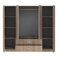 Ντουλάπα τετράφυλλη Royal pakoworld με συρτάρια sonoma 200x58x177εκ