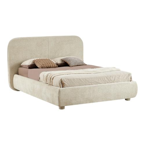 Κρεβάτι Salena pakoworld ύφασμα σε μπεζ απόχρωση 160x200εκ