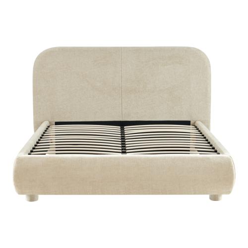 Κρεβάτι Salena pakoworld ύφασμα σε μπεζ απόχρωση 160x200εκ