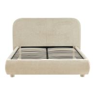 Κρεβάτι Salena pakoworld ύφασμα σε μπεζ απόχρωση 160x200εκ