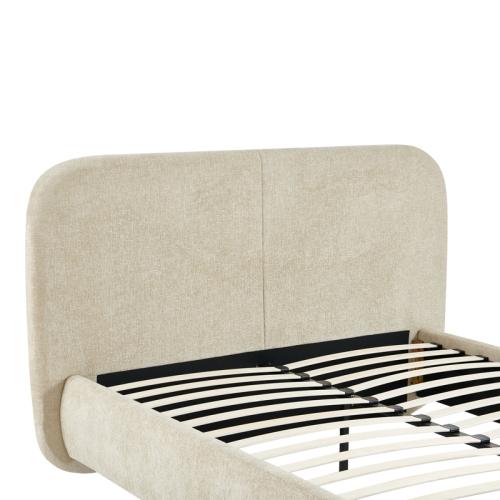 Κρεβάτι Salena pakoworld ύφασμα σε μπεζ απόχρωση 160x200εκ