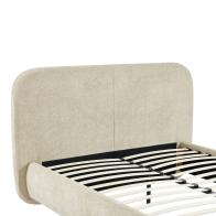 Κρεβάτι Salena pakoworld ύφασμα σε μπεζ απόχρωση 160x200εκ