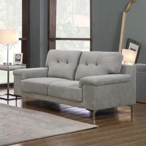 NOTE Kαναπές Σαλονιού - Καθιστικού 2Θέσιος, Ύφασμα Ανοιχτό Γκρι