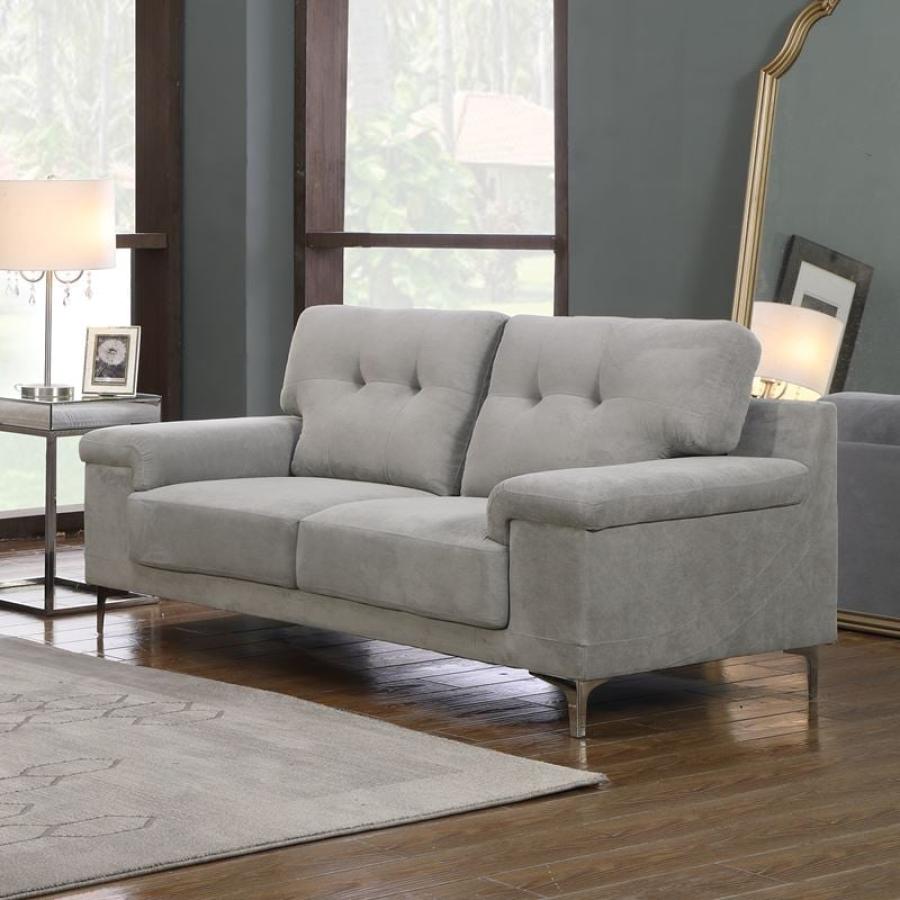 NOTE Kαναπές Σαλονιού - Καθιστικού 2Θέσιος, Ύφασμα Ανοιχτό Γκρι