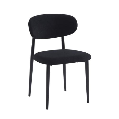 POINT Καρέκλα Τραπεζαρίας Μέταλλο Βαφή Μαύρο, Ύφασμα Μαύρο