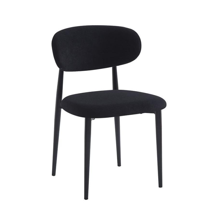 POINT Καρέκλα Τραπεζαρίας Μέταλλο Βαφή Μαύρο, Ύφασμα Μαύρο