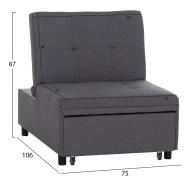 ΠΟΛΥΘΡΟΝΑ-ΚΡΕΒΑΤΙ LIBRE HM3295.01 ΓΚΡΙ ΥΦΑΣΜΑ 75x106x87Υεκ.