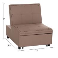 ΠΟΛΥΘΡΟΝΑ-ΚΡΕΒΑΤΙ LIBRE HM3295.03 ΜΠΕΖ ΥΦΑΣΜΑ 75x106x87Υεκ.