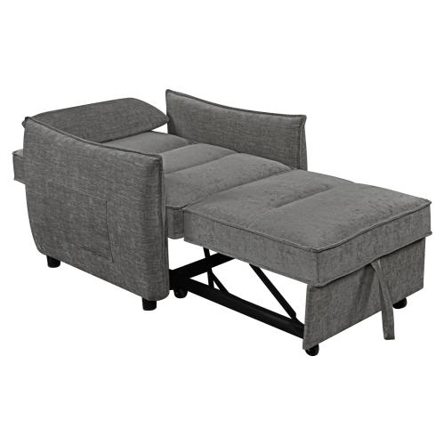 ΠΟΛΥΘΡΟΝΑ-ΚΡΕΒΑΤΙ ORYN HM3307.01 ΓΚΡΙ ΥΦΑΣΜΑ 89x85x84Υεκ.