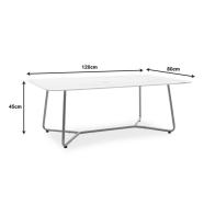 Τραπέζι σαλονιού Paris pakoworld γυαλί 8mm σχέδιο μαρμάρου-χρυσό 120x80x45εκ