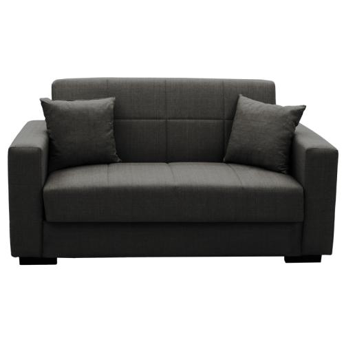Καναπές-κρεβάτι με αποθηκευτικό χώρο διθέσιος Vox pakoworld ανθρακί ύφασμα 154x82x83εκ