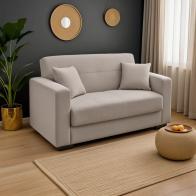 Καναπές-κρεβάτι με αποθηκευτικό χώρο διθέσιος Vox pakoworld ανοιχτό γκρι ύφασμα 154x82x83εκ