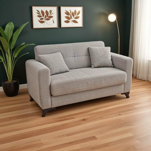 Καναπές-κρεβάτι με αποθηκευτικό χώρο διθέσιος Modesto pakoworld γκρι ύφασμα 155x85x80εκ