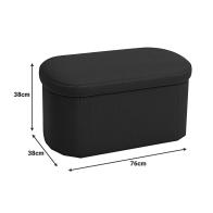 Σκαμπό-μπαούλο Otto pakoworld ύφασμα μπουκλέ σε ανθρακί απόχρωση 76x38x38εκ