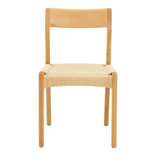 Καρέκλα Karlinda pakoworld ξύλο οξιάς-έδρα σχοινί σε φυσική απόχρωση 47.5x55x81εκ