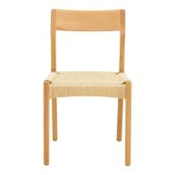 Καρέκλα Karlinda pakoworld ξύλο οξιάς-έδρα σχοινί σε φυσική απόχρωση 47.5x55x81εκ