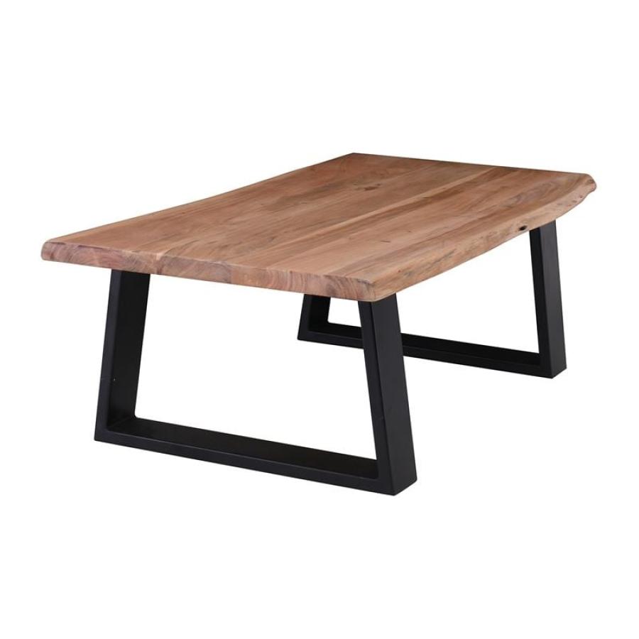 LIZARD-W Τραπεζάκι Σαλονιού Καθιστικού, Μέταλλο Βαφή Μαύρο, Ξύλο Ακακία Φυσικό