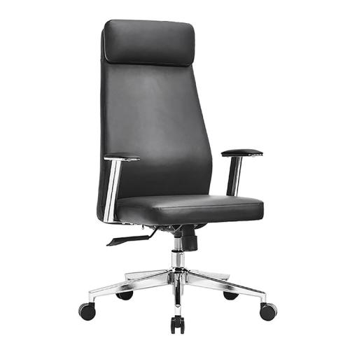 BF8800 Πολυθρόνα Γραφείου Διευθυντή, Pu Μαύρο, Βάση & Μπράτσα Χρώμιο