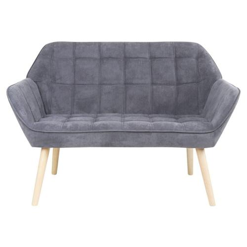 ALMA Καναπές 2θ - Σαλονιού - Καθιστικού, Φυσικό, Ύφασμα Velure Γκρι, K/D