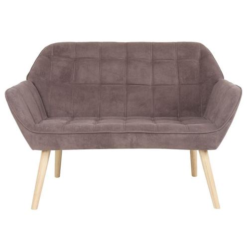 ALMA Καναπές 2θ - Σαλονιού - Καθιστικού, Φυσικό, Ύφασμα Velure Καφέ, K/D