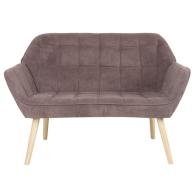 ALMA Καναπές 2θ - Σαλονιού - Καθιστικού, Φυσικό, Ύφασμα Velure Καφέ, K/D