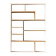 Βιβλιοθήκη Decora pakoworld σε oak-λευκό απόχρωση 90x22x123.6εκ