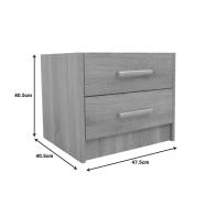 Κομοδίνο OLYMPUS pakoworld με 2 συρτάρια σε sonoma απόχρωση 47.5x40.5x40.5εκ