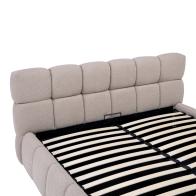 Κρεβάτι Jeby pakoworld ύφασμα σε μπεζ απόχρωση με αποθηκευτικό χώρο 160x200εκ