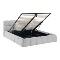 Κρεβάτι Jeby pakoworld ύφασμα σε γκρι απόχρωση με αποθηκευτικό χώρο 160x200εκ