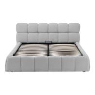 Κρεβάτι Jeby pakoworld ύφασμα σε γκρι απόχρωση με αποθηκευτικό χώρο 160x200εκ