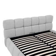 Κρεβάτι Jeby pakoworld ύφασμα σε γκρι απόχρωση με αποθηκευτικό χώρο 160x200εκ