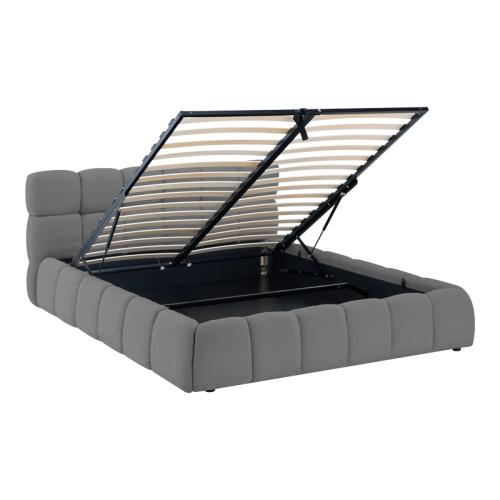 Κρεβάτι Jeby pakoworld ύφασμα σε ανθρακί απόχρωση με αποθηκευτικό χώρο 160x200εκ